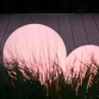 Lampada da Terra Led Multicolore in Plastica Bianca, Design Tondo - Globostar Viadurini