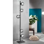Lampada da Terra Moderna in Metallo Nero o Oro e Vetro Soffiato - Birga Viadurini