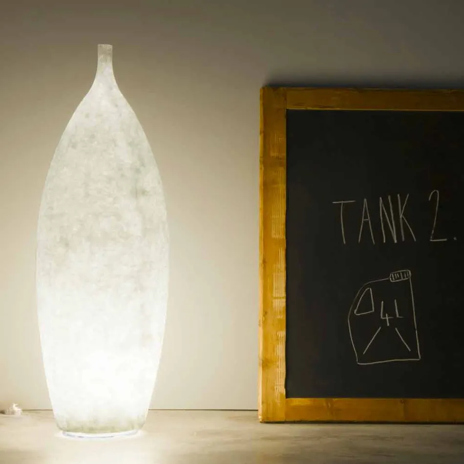 Lampada da terra moderna in nebulite In-es.artdesign Tank 2 H92cm Viadurini