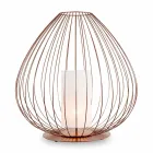 Lampada da Terra o da Appoggio in Filo Metallico Bianco o Bronzo - Lanterna Viadurini