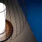 Lampada da Terra o da Appoggio in Filo Metallico Bianco o Bronzo - Lanterna Viadurini