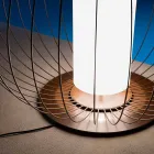Lampada da Terra o da Appoggio in Filo Metallico Bianco o Bronzo - Lanterna Viadurini