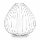 Lampada da Terra o da Appoggio in Filo Metallico Bianco o Bronzo - Lanterna Viadurini