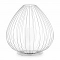 Lampada da Terra o da Appoggio in Filo Metallico Bianco o Bronzo - Lanterna