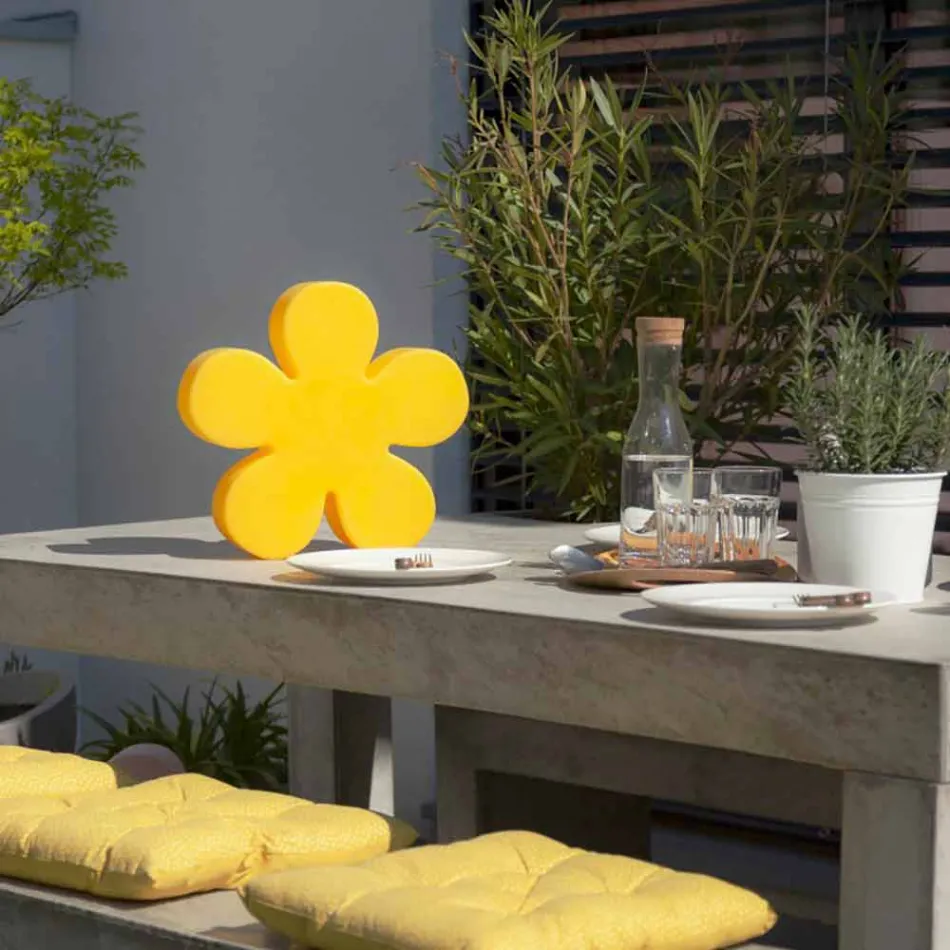 Lampada da Terra o Tavolo Design Solare Moderno a Fiore Colorato - Fiorestar Viadurini