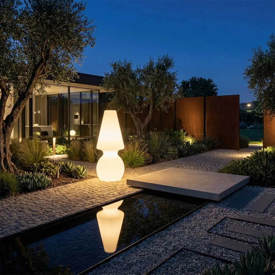 Lampada da Terra per Esterni con Luce Led in Polietilene Made in Italy - Alvarez Viadurini