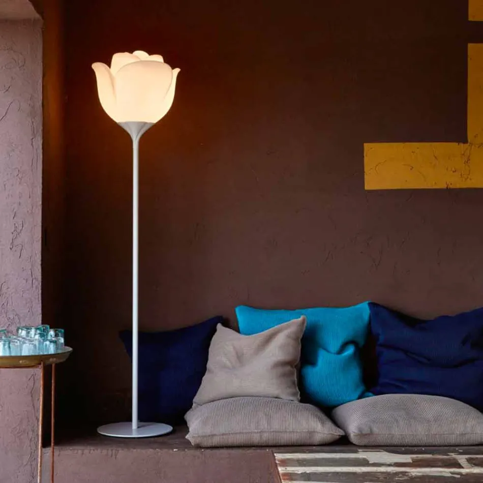 Lampada da Terra per Esterni di Design a Fiore in Plastica - Baby Love by Myyour Viadurini