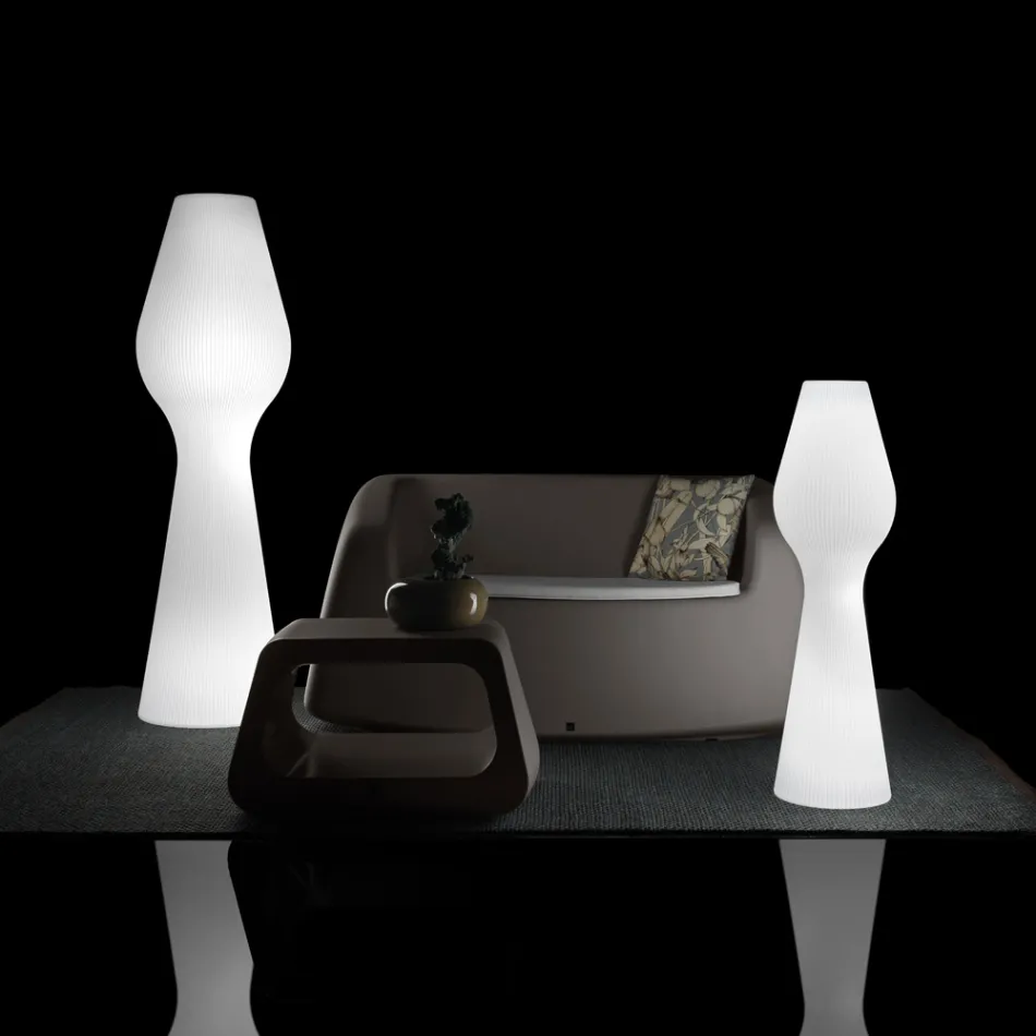 Lampada da Terra per Esterni in Polietilene con Luce Led Made in Italy - Reyes Viadurini