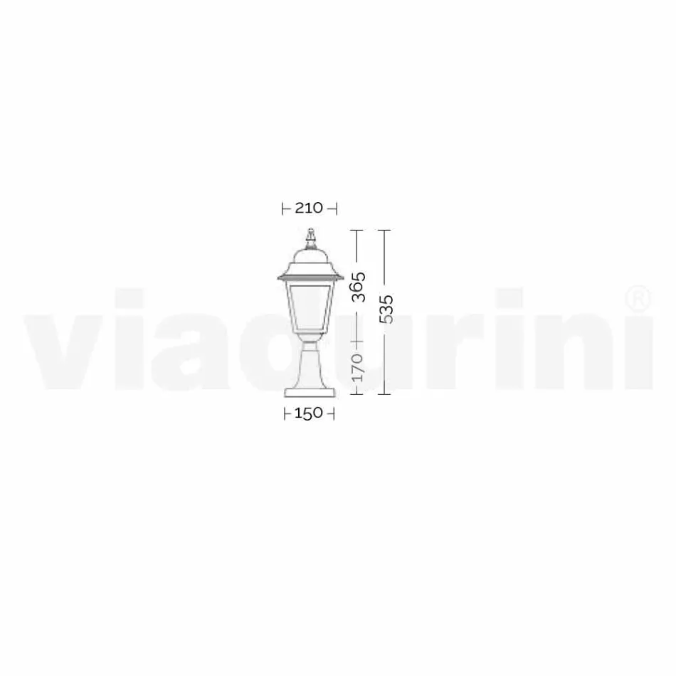 Lampada da terra per esterno in alluminio fatta in Italia, Aquilina Viadurini