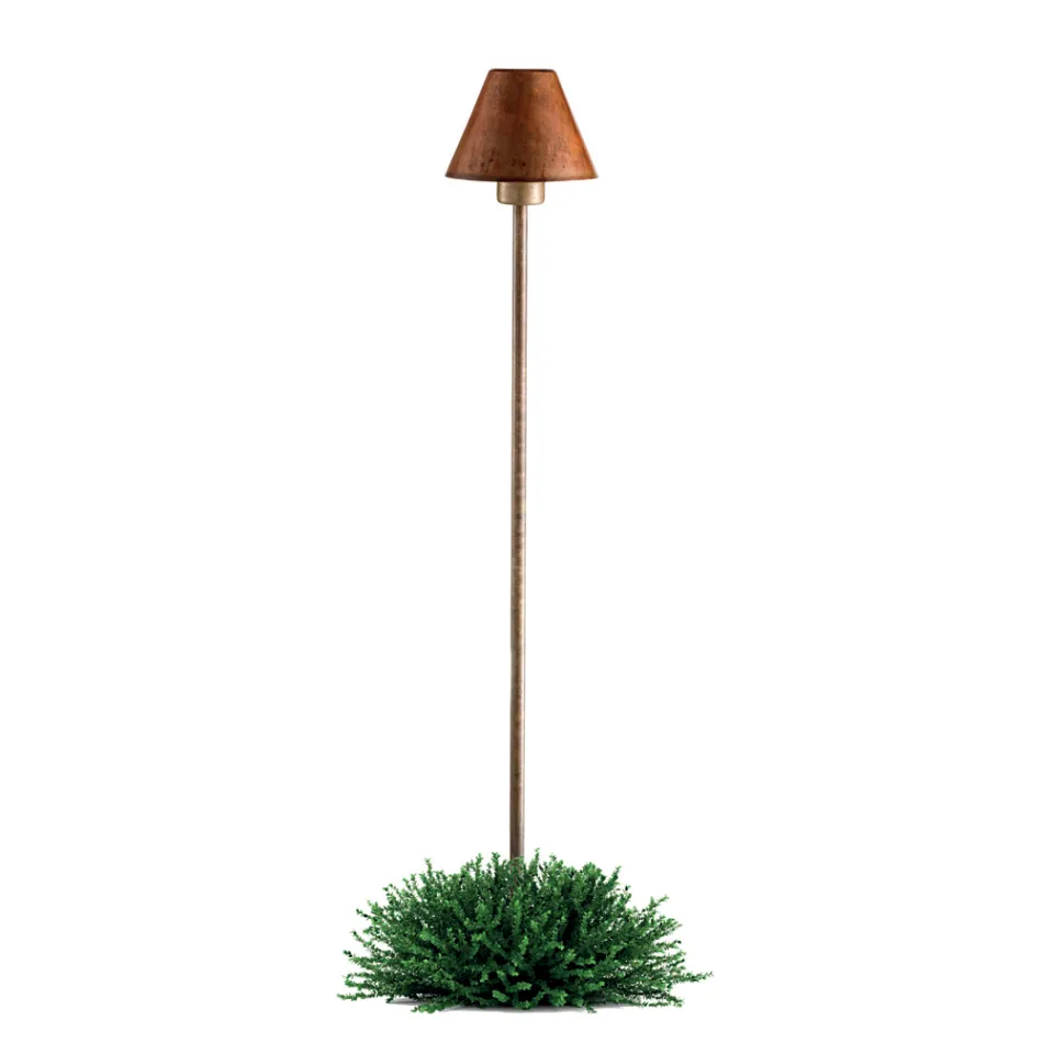 Lampada da Terra per Esterno in Ottone e Rame Made in Italy - Spada Viadurini
