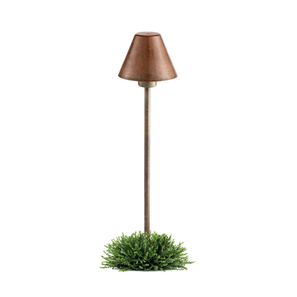 Lampada da Terra per Esterno in Ottone e Rame Made in Italy - Spada Viadurini