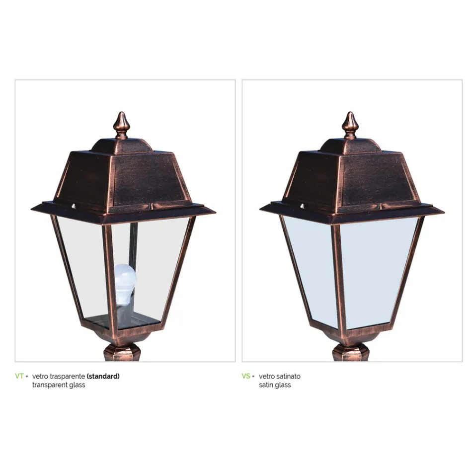 Lampada da Terra per Esterno Vintage in Alluminio Made in Italy - Doroty Viadurini