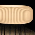 Lampada da Terra per Interni in Polietilene Alabastro Made in Italy - Disco Viadurini