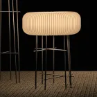 Lampada da Terra per Interni in Polietilene Alabastro Made in Italy - Disco Viadurini