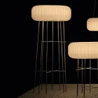 Lampada da Terra per Interni in Polietilene Alabastro Made in Italy - Disco Viadurini