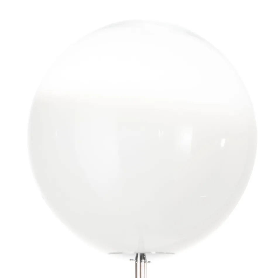 Lampada da Terra su Piantana in Vetro Incamiciato Bianco Made in Italy - Isotta Viadurini