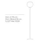 Lampada da Terra su Piantana in Vetro Incamiciato Bianco Made in Italy - Isotta Viadurini
