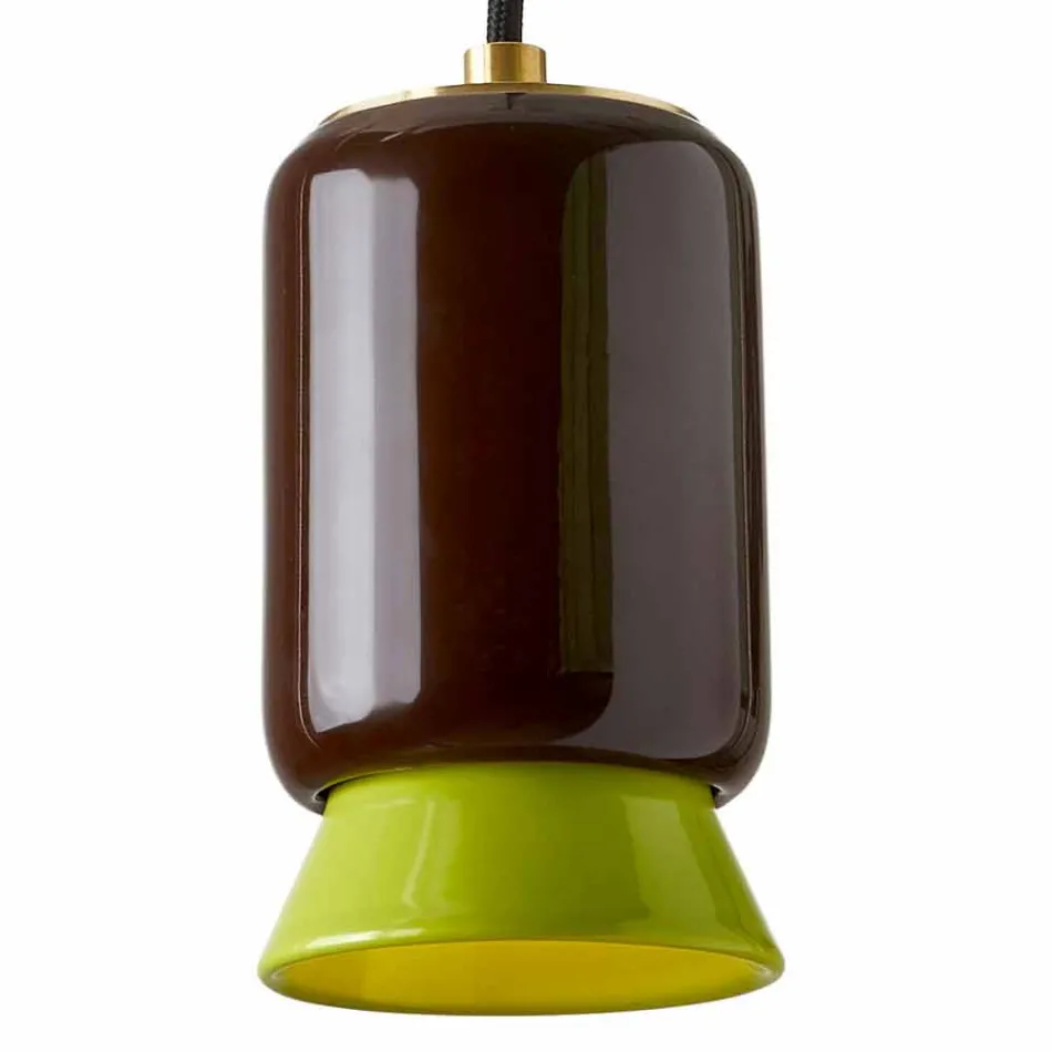 Lampada di design a sospensione in ceramica colorata made Italy Asia Viadurini
