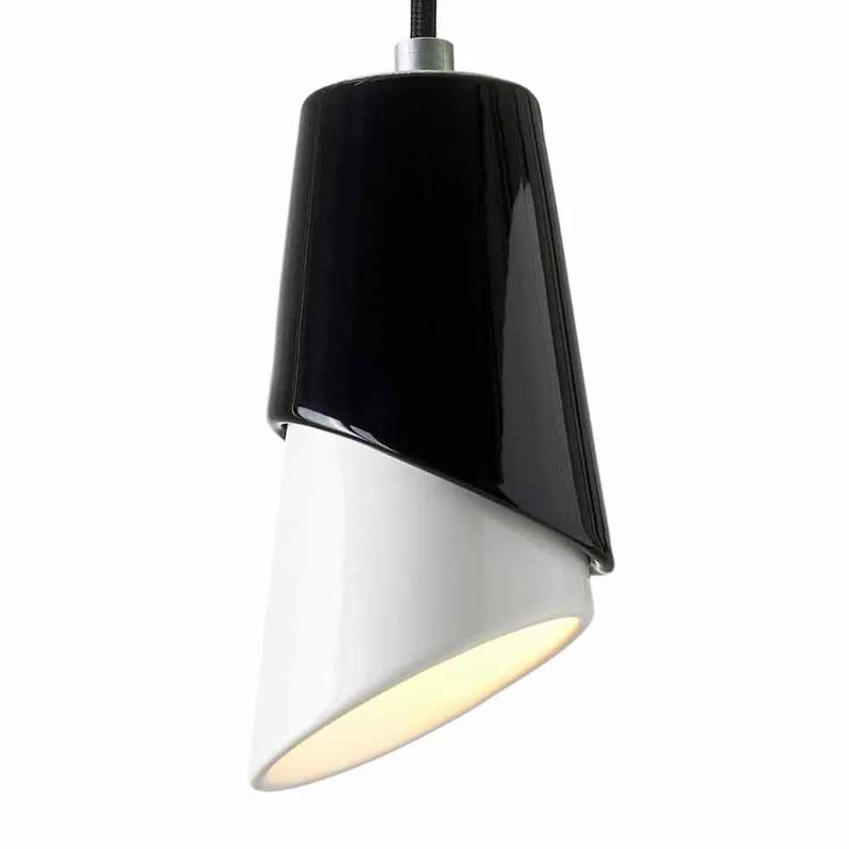 Lampada di design a sospensione in ceramica prodotta in Italia Asia Viadurini