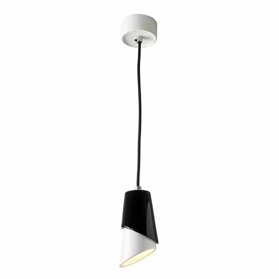 Lampada di design a sospensione in ceramica prodotta in Italia Asia Viadurini