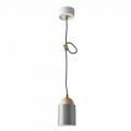 Lampada di design a sospensione in legno e ceramica made in Italy Asia
