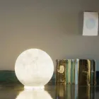 Lampada di design da tavolo In-es.artdesign T.moon in bianca nebulite Viadurini