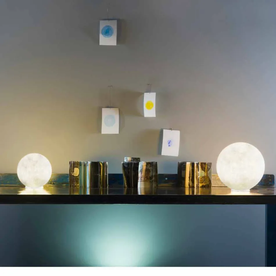 Lampada di design da tavolo In-es.artdesign T.moon in bianca nebulite Viadurini