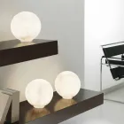 Lampada di design da tavolo In-es.artdesign T.moon in bianca nebulite Viadurini