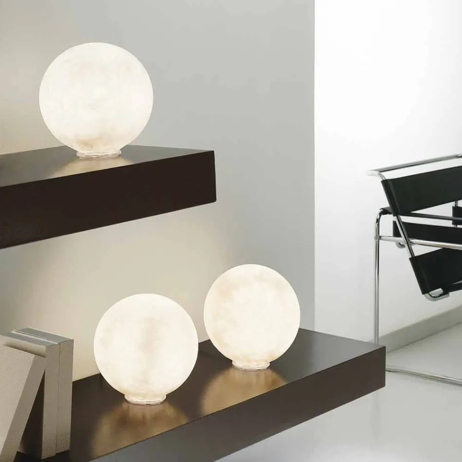 Lampada di design da tavolo In-es.artdesign T.moon in bianca nebulite Viadurini