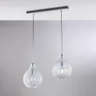 Lampada di Design in Metallo in Vetro con Pendenti in Cristallo - Atlas Viadurini