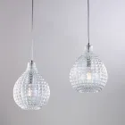 Lampada di Design in Metallo in Vetro con Pendenti in Cristallo - Atlas Viadurini