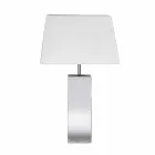 Lampada di design moderno da tavolo in acciaio e paralume bianco Renna Viadurini