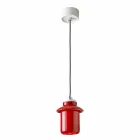 Lampada di design sospesa in ceramica rossa fatta in Italia Asia Viadurini