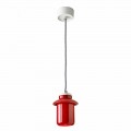 Lampada di design sospesa in ceramica rossa fatta in Italia Asia