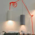 Lampada di design sospesa In-es.artdesign Candle 1 in colorata laprene Viadurini