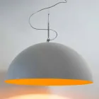 Lampada di design sospesa In-es.artdesign Mezza Luna Cemento vernice Viadurini