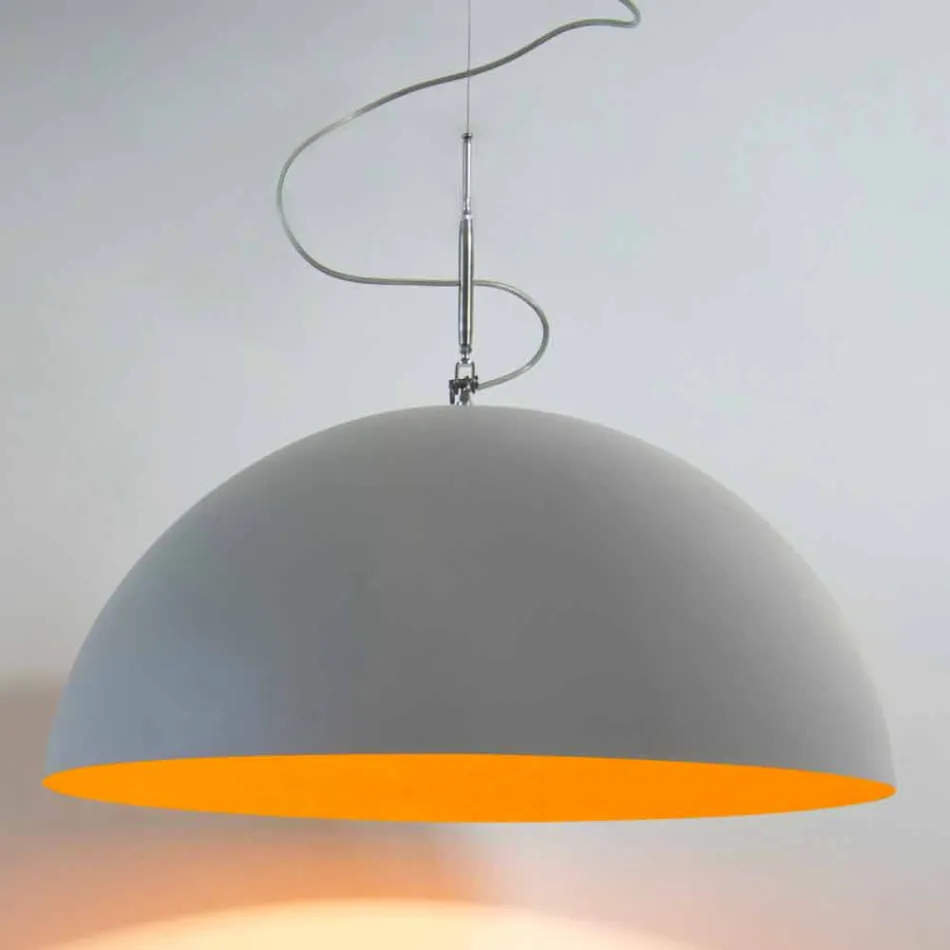 Lampada di design sospesa In-es.artdesign Mezza Luna Cemento vernice Viadurini