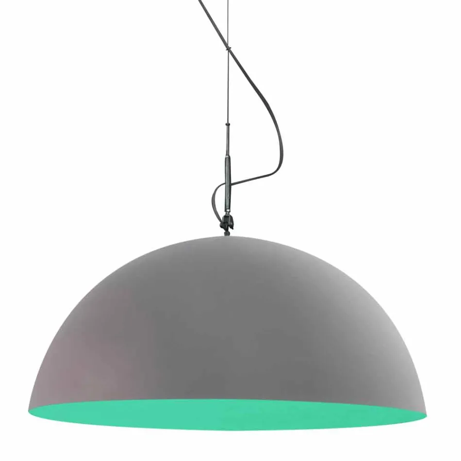 Lampada di design sospesa In-es.artdesign Mezza Luna Cemento vernice Viadurini