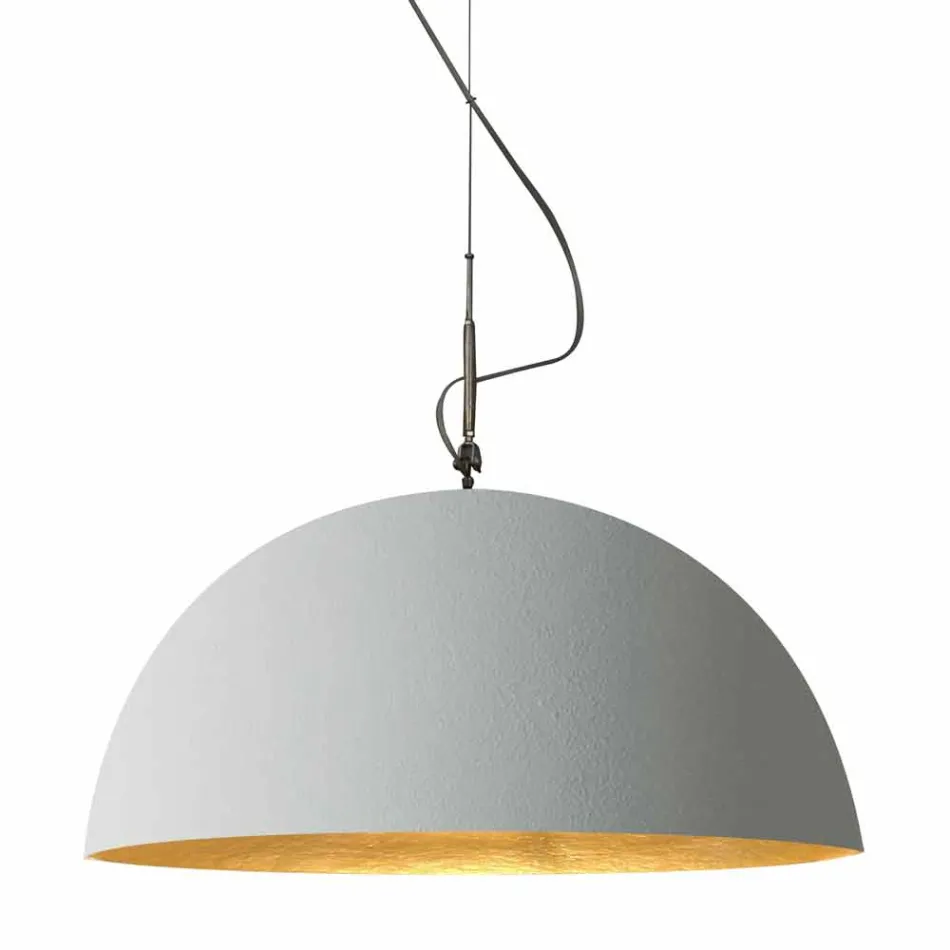 Lampada di design sospesa In-es.artdesign Mezza Luna Cemento vernice Viadurini