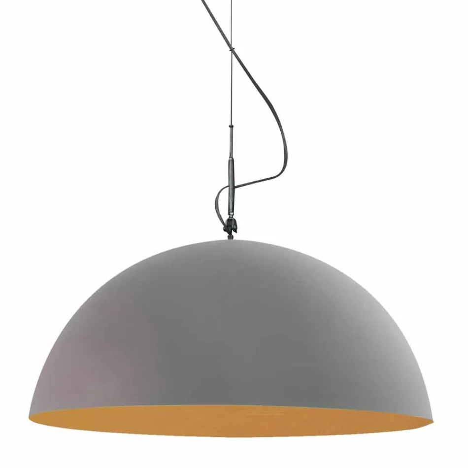 Lampada di design sospesa In-es.artdesign Mezza Luna Cemento vernice Viadurini