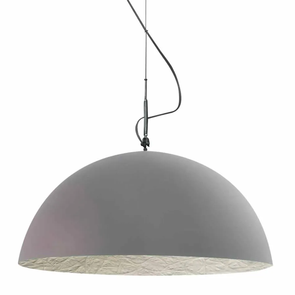 Lampada di design sospesa In-es.artdesign Mezza Luna Cemento vernice Viadurini