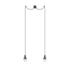 Lampada Doppia a Sospensione in Ferro e Vetro Made in Italy - Nuvoloso Viadurini