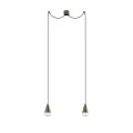 Lampada Doppia a Sospensione in Ferro e Vetro Made in Italy - Nuvoloso