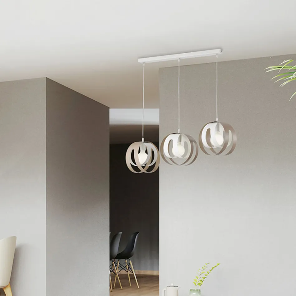 Lampada Elegante in Vetro e Metallo Made in Italy per Interni Raffinati - Aries Viadurini