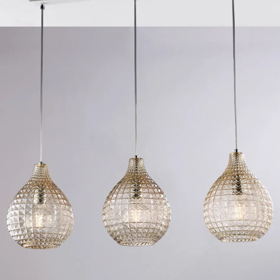 Lampada Elegante in Vetro e Metallo Made in Italy per Interni Raffinati - Atlas Viadurini
