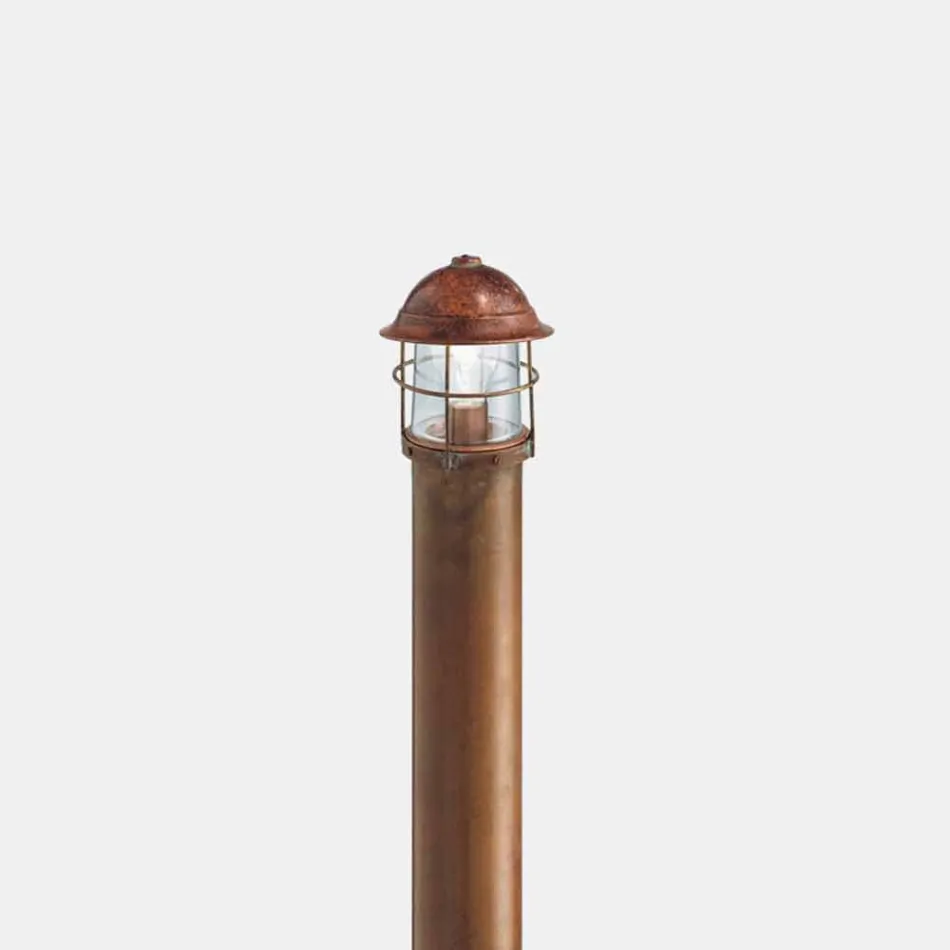 Lampada Esterno Paletto Giardino in Ottone, Rame e Vetro - Garden by Il Fanale Viadurini
