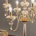 Lampada Flambeaux 7 Luci Classica in Porcellana e Vetro Soffiato - Eteria Viadurini