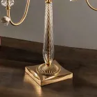 Lampada Flambeaux 7 Luci Classica in Porcellana e Vetro Soffiato - Eteria Viadurini