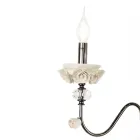 Lampada Flambeaux 7 Luci Classica in Porcellana e Vetro Soffiato - Eteria Viadurini