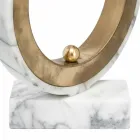 Lampada in Marmo Bianco Carrara e Ottone Made in Italy 2 Dimensioni - Nazife Viadurini